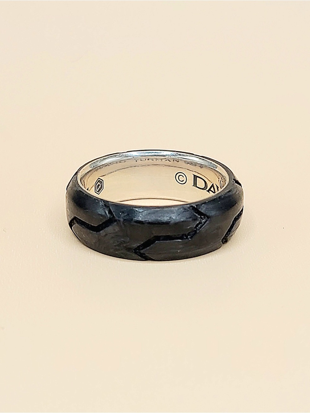 David Yurman Forged Carbon Band Ring In Sterling Silver - Picture 3 of 12